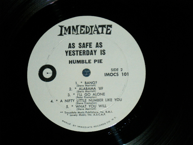 画像: HUMBLE PIE - AS SAFE AS YESTERDAY IS (Matrix # A-1 A4/B-1 A2 )  ( Ex++/MINT-)   / 1969 US AMERICA  ORIGINAL    Used LP Ex++