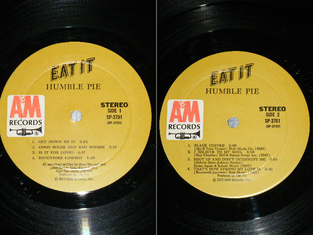 画像: HUMBLE PIE - EAT IT(With Booklet) (Matrix # M1△17667(1)/M2△17667-X(2) / M2△17668 / DJ HUMBLE PIE SIDE'D' △17639-X)  ( Ex+/Ex+++)   / 1973 US AMERICA  ORIGINAL "BROWN Label" Used 2-LP's 