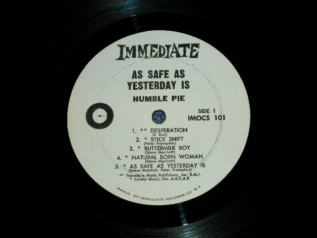 画像: HUMBLE PIE - AS SAFE AS YESTERDAY IS (Matrix # A-1 A4/B-1 A2 )  ( Ex++/MINT-)   / 1969 US AMERICA  ORIGINAL    Used LP Ex++
