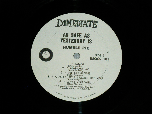 画像: HUMBLE PIE - AS SAFE AS YESTERDAY IS (Matrix # A-1 A4/B-1 A2 )  ( MINT-/MINT-)   / 1969 US AMERICA  ORIGINAL    Used LP 