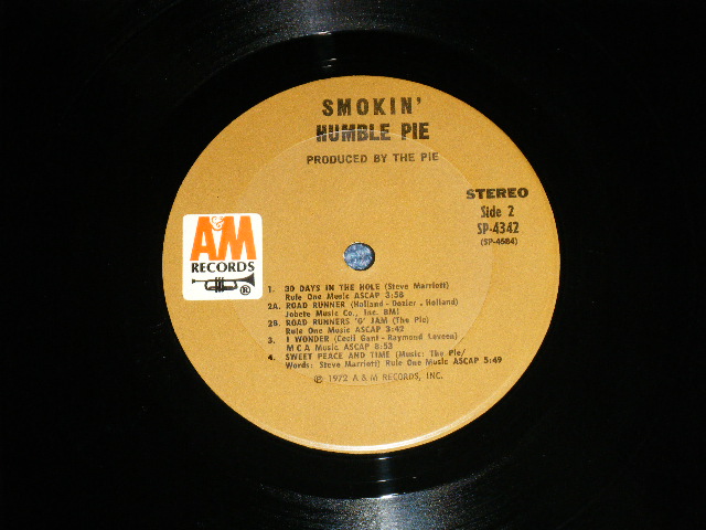画像: HUMBLE PIE - SMOKIN' (Matrix # P1/(RE-1)-P4 )  ( Ex/Ex+++ )   / 1973 US AMERICA  ORIGINAL "BROWN Label" Used LP
