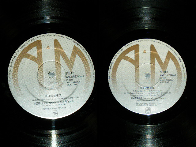 画像: HUMBLE PIE - PERFORMANCE ROCKIN' THE FILMORE  (Matrix #A-1/B-1/C-1/D-1 )  ( Ex/Ex+++ )   / 1974 UK ENGLAND "2nd Press Label"  Used 2-LP