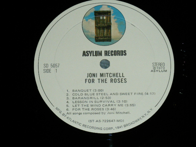 画像: JONI MITCHELL  - FOR THE ROSES ( "ST-AS-722647 MO"on Label) (Matrix #  ST-AS-722647-AA 11T  △17398(2)PR /  ST-AS-722648-BB V2 AT 1 △17398X(6)) ( Ex+/Ex++,Ex++ Looks;Ex ) / 1972 US AMERICA ORIGINAL "1st Press  Label"  Used LP 