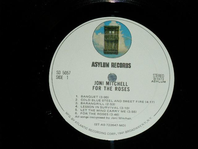 画像: JONI MITCHELL  - FOR THE ROSES   (Matrix #  A)   ST-AS-722647-AA   11T  △17398(25)  B) SD 5057  ST-A-722648-1A  ESP-11-6-74 ) ( Ex+/Ex+++) / 1974? US AMERICA ORIGINAL "2nd Press  Label"  Used LP 