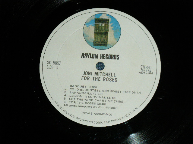 画像: JONI MITCHELL  - FOR THE ROSES ( "ST-AS-722647 MO"on Label : B-SideHave EAGLES Label...Mistake) (Matrix #  ST-AS-722647-BB V  △17398(7)/ ST-AS-722648-BB  V2 AT 1 △17398X(4))( VG++/Ex++ ) / 1972 US AMERICA ORIGINAL "1st Press  Label"  Used LP 