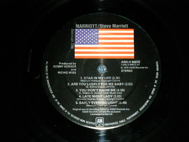 画像: STEVE MARRIOTT - MARRIOTT ( Matrix # A1 / B1)  ( Ex++/Ex+++ Looks:Ex+ )  / 1976  UK ENGLAND ORIGINAL  Used LP