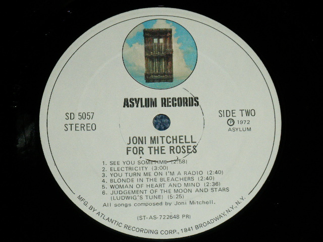 画像: JONI MITCHELL  - FOR THE ROSES ( "ST-AS-722647 PR"on Label) (Matrix #  ST-AS-722647-B  PR/  ST-AS-722648-A  PR) ( Ex++/Ex++ ) / 1972 US AMERICA ORIGINAL "1st Press  Label"  Used LP 