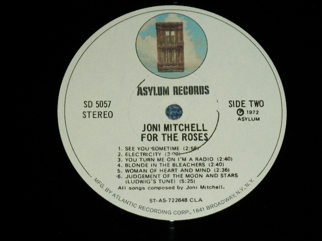 画像: JONI MITCHELL  - FOR THE ROSES ( "ST-AS-722647 CLA"on Label) (Matrix #  ST-AS-722647-A / ST-AS-722648-A 11T) ( Ex++, Ex/MINT- ) / 1972 US AMERICA ORIGINAL "1st Press  Label"  Used LP 