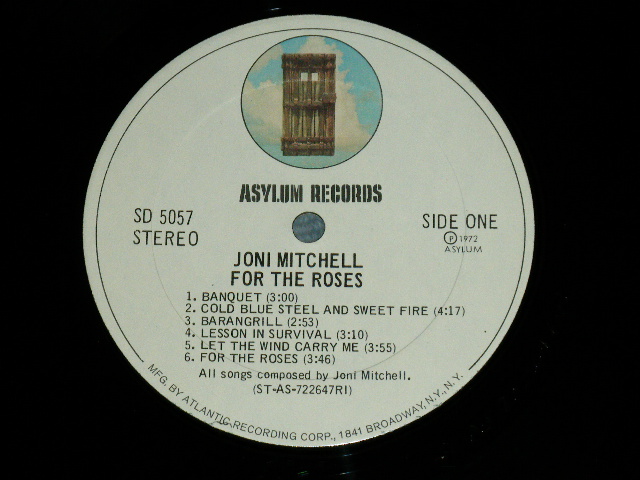 画像: JONI MITCHELL  - FOR THE ROSES ( "ST-AS-722647 R1"on Label) (Matrix #  ST-AS-722647-BBB 1 / ST-AS-722648-AAA  PR)  (Ex+/Ex++ ) / 1972 US AMERICA ORIGINAL "1st Press  Label"  Used LP 