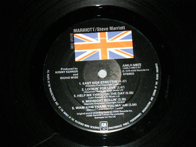 画像: STEVE MARRIOTT - MARRIOTT (Matrix # A1 / B1)  ( Ex++/Ex+++ Looks:Ex+)  / 1976  UK ENGLAND ORIGINAL  Used LP