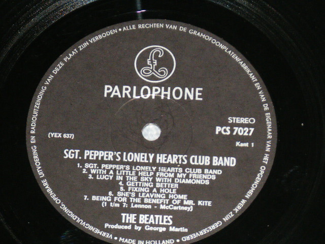 画像: The BEATLES -  SGT.PEPPERS LONELY HEARTS CLUB BAND  ( Matrix # S-YEX 637-1-/S-YEX 638-1) ( MINT-/MINT  ) / 1967 HOLLAND ORIGINAL 1st Press "HOLLAND DISC + UK ENGLAND JACKET" STEREO Used LP 