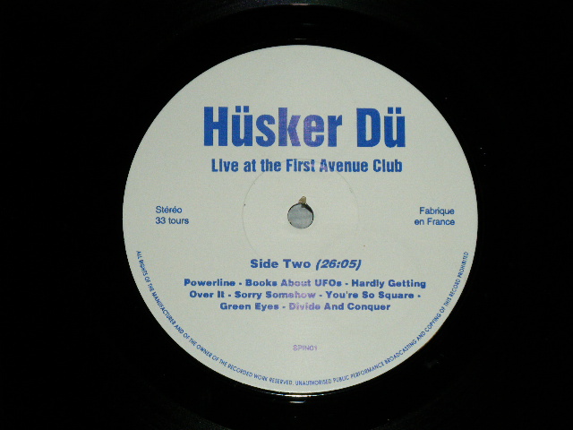 画像: HUSKER DU -  LIVE ST THE FIRST AVENUE CLUB, MINNEAPOLIS,1985  ( Ex+++MINT-)   / 19892 FRANCE FRENCH  ORIGINAL Used LP 