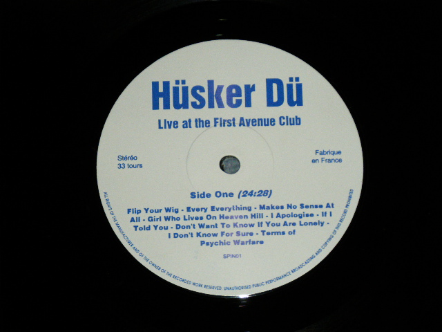 画像: HUSKER DU -  LIVE ST THE FIRST AVENUE CLUB, MINNEAPOLIS,1985  ( Ex+++MINT-)   / 19892 FRANCE FRENCH  ORIGINAL Used LP 