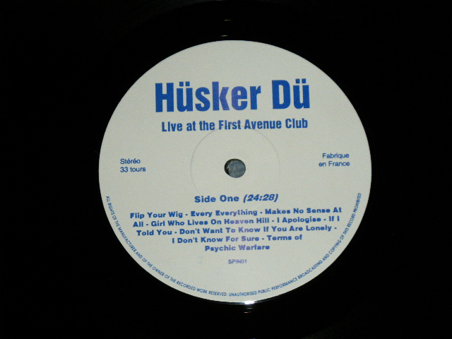 画像: HUSKER DU -  LIVE ST THE FIRST AVENUE CLUB, MINNEAPOLIS,1985  ( Ex+++MINT-)   / 19892 FRANCE FRENCH  ORIGINAL Used LP 