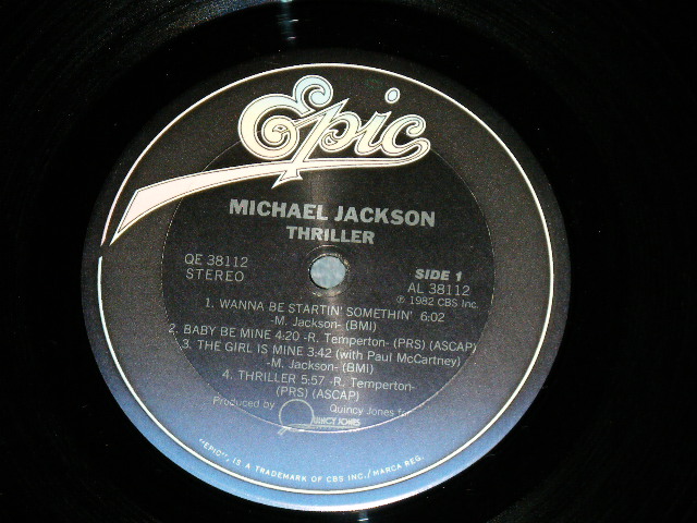 画像: MICHAEL JACKSON - THRILLER ( Ex++/Ex+++ : PRINT MISS LABEL) / 1982 US AMERICA ORIGINAL Used LP  