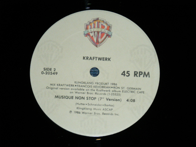 画像: KRAFTWERK -  MUSIQUE NON STOP ( Ex++/Ex+++) / 1986 US AMERICA ORIGINAL Used 12"