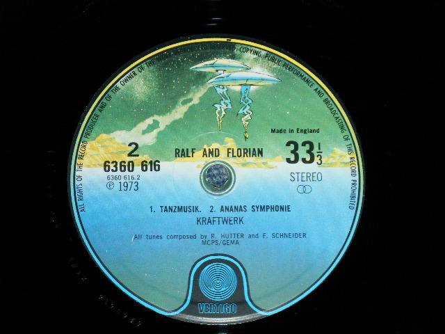 画像: KRAFTWERK -  RALF AND FLORIAN  ( Ex+++/MINT- )   / 1973 UK ENGLAND  ORIGINAL "EMBOTH Jacket" & "STARSHIP Label" Used LP