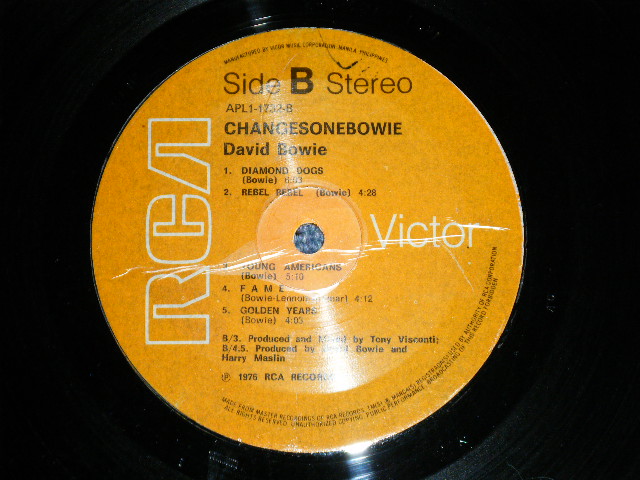 画像: DAVID BOWIE - CHANGES ONE BOWIE ( Ex+++/Ex+++)  /  1976 PHILLIPPINES  ORIGINAL Used  LP