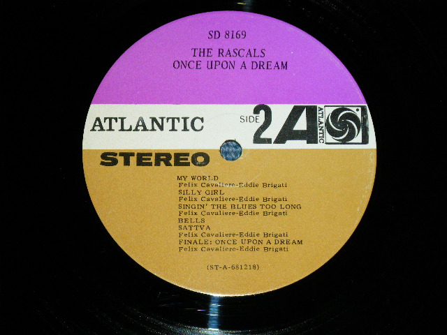 画像: THE RASCALS - ONCE UPON A  DREAM (Matrix # STA-681217-1S / STA-681218-1S ) ( Ex+/Ex+ ) / 1968 US AMERICA ORIGINAL "PLUM(PURPLE) & BROWN LABEL"  STEREO  Used   LP 