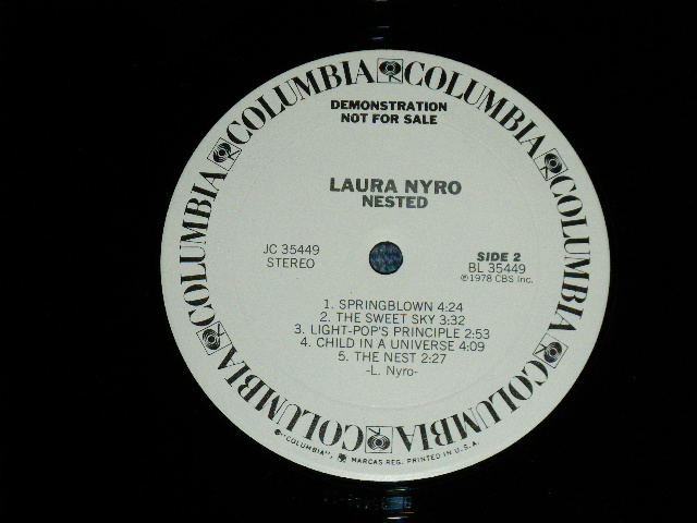 画像: LAURA NYRO -  NESTED  ( Matrix # A:1B / B:1A)( Ex+/MINT-)   /  1978  US AMERICA ORIGINAL "WHITE LABEL PROMO" Used LP
