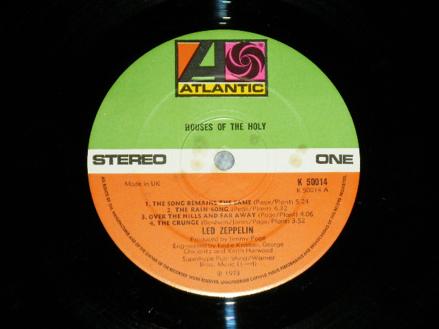 画像: LED ZEPPELIN - HOUSES OF THE HOLY ( Matrix Number A) A2/B2 ) ( Ex++/Ex :  A-2 Poor Jump)  / 1973 UK ENGLAND ORIGINAL Used LP 
