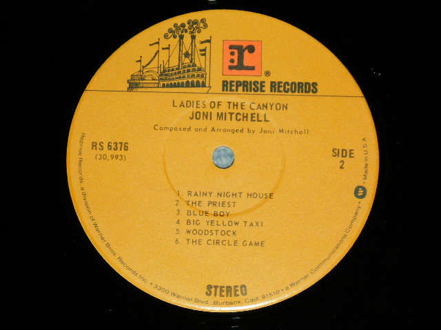 画像: JONI MITCHELL  - LADIES OF THE CANYON ( Matrix # : RS-6376-LW-3/ RS-6376-LW6 )(MINT-/MINT-)  / 1970  US AMERICA ORIGINAL "2nd Press'r' Logo on Top Label" Used  LP