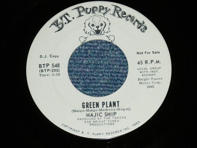 画像: MAJIC SHIP - NIGHT TIME MUSIC : GREEN PLANT ( Ex++/Ex++ ）/ Late 1960's  US AMERICA ORIGINAL "WHITE LABEL PROMO" Used 7"Single 