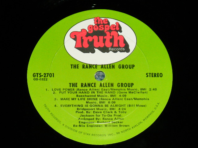 画像: The RANCE ALLEN GROUP -  The RANCE ALLEN GROUP ( Ex+/Ex+++ )  / 1972 US AMERICA ORIGINAL USED LP 