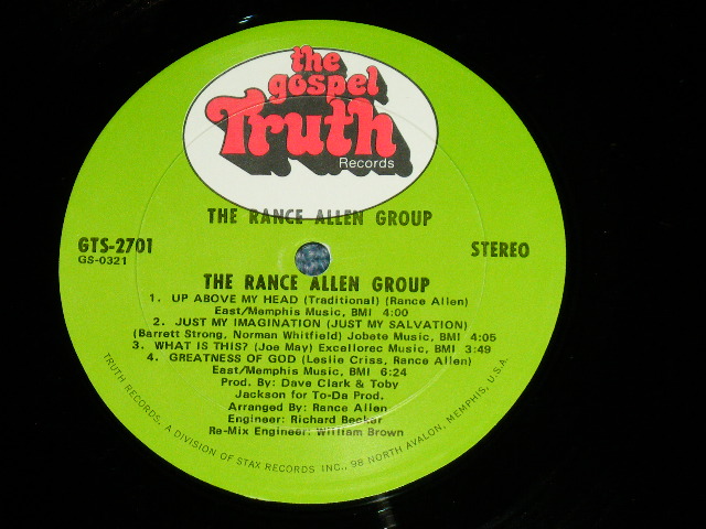 画像: The RANCE ALLEN GROUP -  The RANCE ALLEN GROUP ( Ex+/Ex+++ )  / 1972 US AMERICA ORIGINAL USED LP 