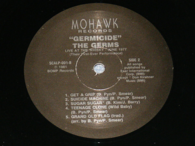 画像: The GERMS - GERMICIDE  ( Ex+++MINT-)   / 2004 GERMAN "180 gram Heavy Weight" Usde LP 