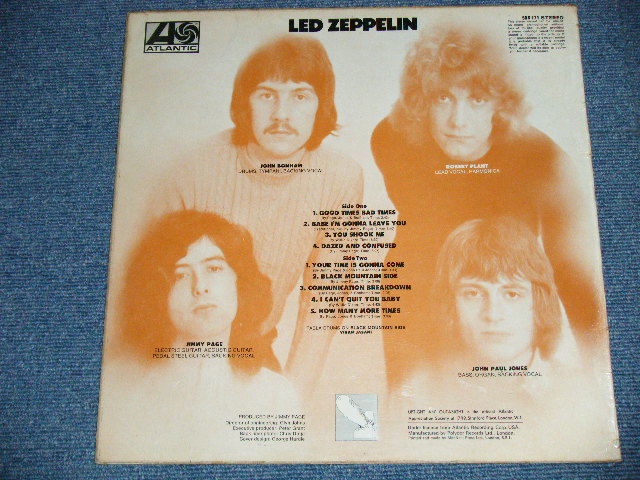 画像: LED ZEPPELIN - LED ZEPPELIN I ( 2nd Press ORANGE  Text Front Cover)( Matrix Number A) 588171 A//1 : B) 588171 B//1 ) ( Ex++/Ex++ Looks:Ex)  / 1969 UK ENGLAND ORIGINAL 2nd Press "ORANGE Text on Front Cover Top" " RED & PLUM  Label" Used LP 