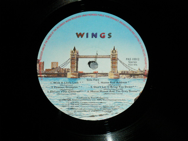 画像: WINGS( PAUL McCARTNEY of THE BEATLES)  - LONDON TOWN ( Matrix # 1/3 )  ( Ex++/MINT-)  / 1978  UK ENGLAND  ORIGINAL Used  LP
