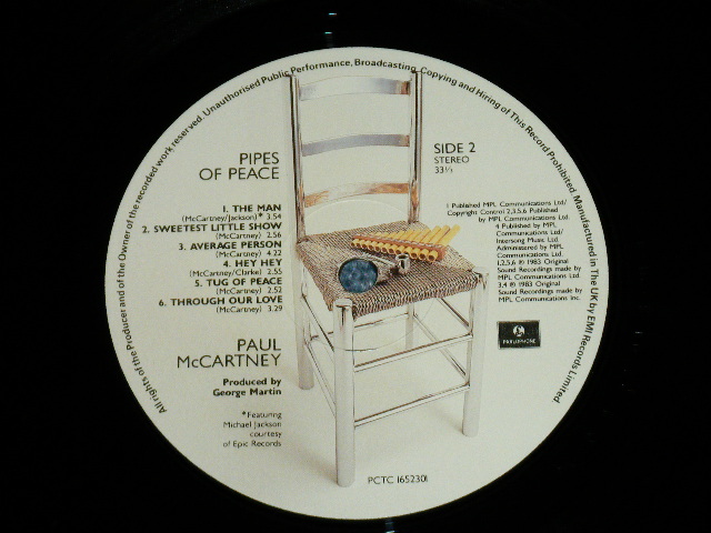 画像: PAUL McCARTNEY of THE BEATLES  - PIPES OF PEACE ( Matrix # 2U-1-1/2U-1-1 )  ( Ex++/Ex+++ Looks:Ex++)  / 1983  UK ENGLAND  ORIGINAL Used  LP
