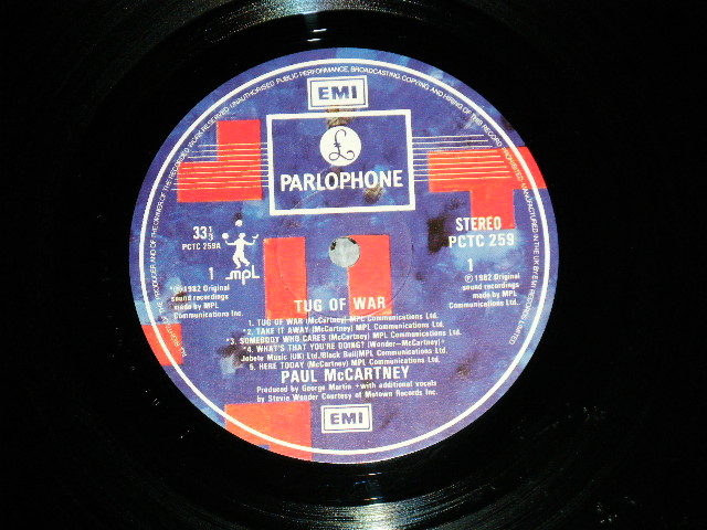 画像: PAUL McCARTNEY of THE BEATLES  - TUG OF WAR ( Matrix # 7U/8U)  ( Ex++/Ex+++)  / 1982  UK ENGLAND  ORIGINAL Used  LP