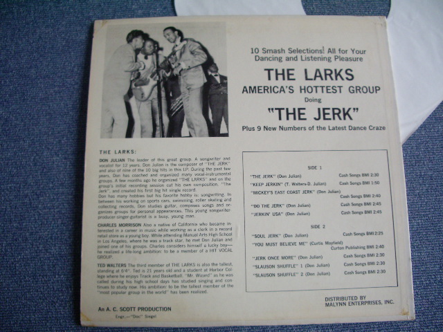 画像: THE LARKS - THE JERK by THE LARKS ( Ex++/Ex++ ) / 1965 US AMERICA  ORIGINAL "1st Press Label" MONO Used LP 