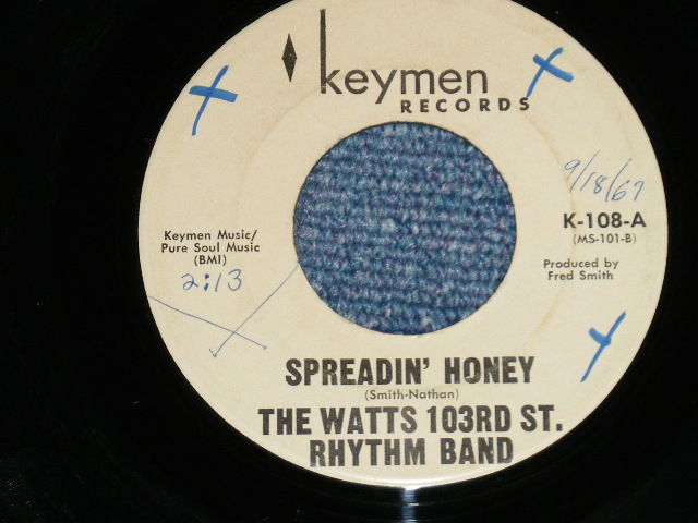画像1: The WATTS 103RD ST. RHYTHM BAND  - SPREADIN' HONEY : CHARLEY  ( Ex++/Ex++ ) / 1967 US AMERICA  ORIGINAL "Early Press BLACK Print  Label" Used 7" Single 