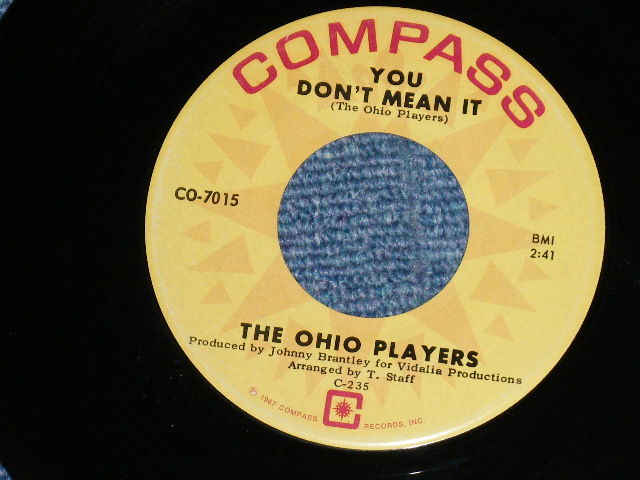 画像: The OHIO PLAYERS - TRESPASSIN' : YOU DON'T MEAN IT  ( Ex+++/Ex+++ ) / 1967 US AMERICA  ORIGINAL "Early Press BLACK Print  Label" Used 7" Single 