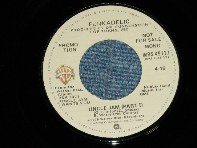 画像: FUNKADELIC - SMOKEY (PROMO Only  \SAME FLIP MONO & STEREO) (MINT-/MINT-)  / 1976 US AMERICA ORIGINAL"PROMO ONLY"  Used 7" Single 