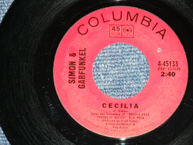 画像: SIMON & GARFUNKEL - CECILIA : THE ONLY LIVING BOY IN NEW YORK  ( Ex/Ex+) / 1970  US AMERICA  ORIGINAL "BLACK COLUMBIA Logo On Top Label"  Used 7" Single  with PICTURE SLEEVE 