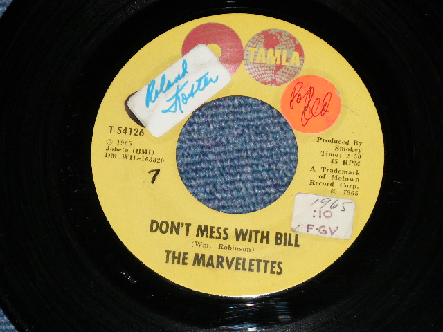 画像1: THE MARVELETTES - DON'T MESS WITH BILL : ANYTHING YOU WANNA DO ( Ex+/Ex++ ) / 1965  US AMERICA ORIGINAL Used  45rpm 7" Single  