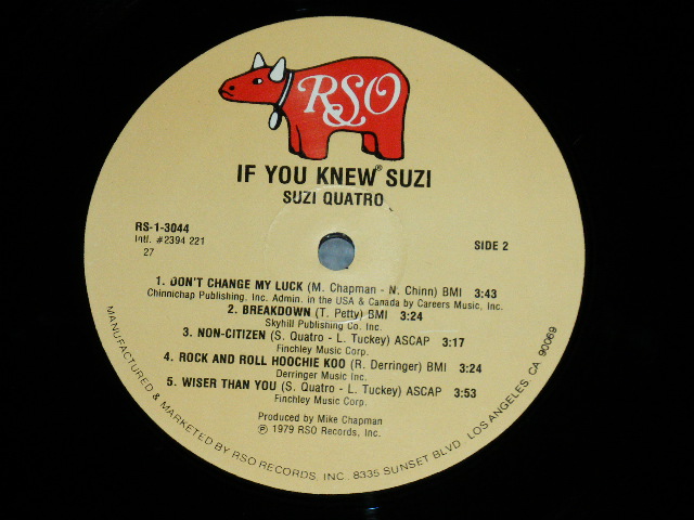 画像: SUZI QUATRO - IF YOU KNEW SUZI ... ( Ex++/MINT- )    / 1979  US AMERICA ORIGINAL Used LP 