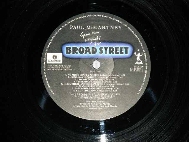 画像: PAUL McCARTNEY of THE BEATLES  - GIVE MY REGARDS TO BROAD STREET ( Matrix # A-2-1-4-/B-2-1-2-)  ( Ex+++/Ex+++ Looks:Ex++)  / 1984  UK ENGLAND  ORIGINAL Used  LP