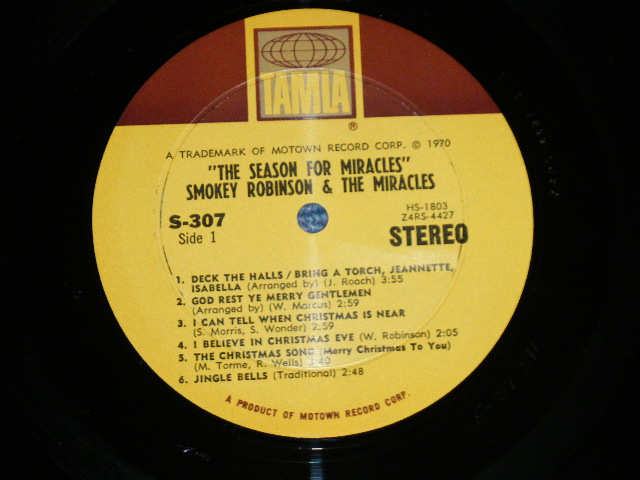 画像: SMOKEY ROBINSON and The MIRACLES - FOR SEASON FOR CHRISTMAS  ( MINT-/MINT-  Cut Out) / 1970 US AMERICA ORIGINAL   Used LP