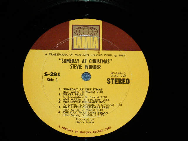 画像: STEVIE WONDER - SOMEDAY AT CHRISTMAS  ( Ex+/Ex+++,Ex+++ Looks:Ex+) / 1967 US AMERICA ORIGINAL "STEREO" Used LP