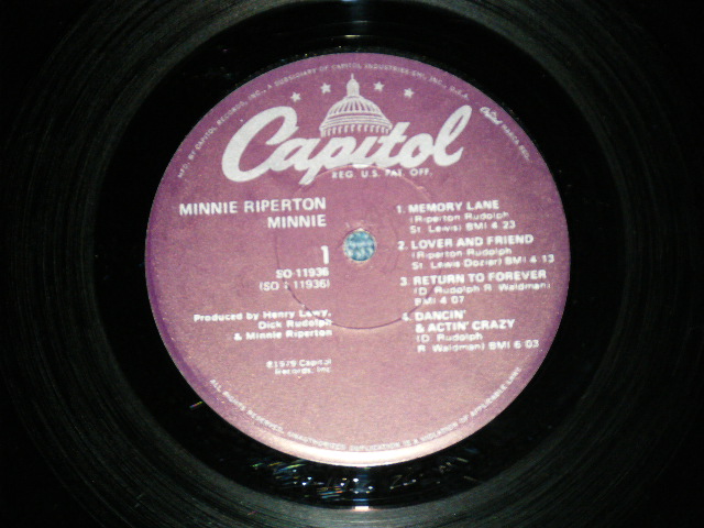 画像: MINNIE RIPERTON - MINNIE (Ex++/Ex+++) / 1979 US AMERICA ORIGINAL Used LP   
