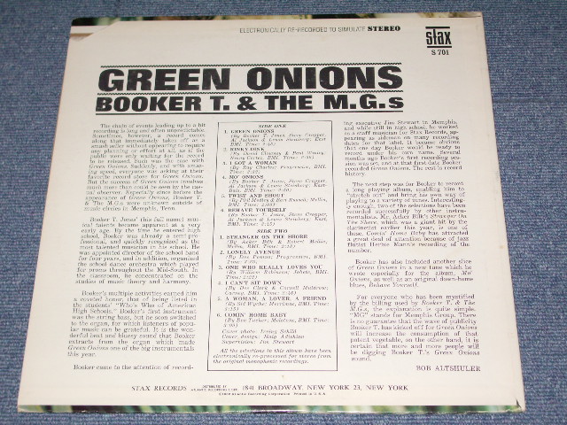 画像: BOOKER T.& THE MG'S - GREEN ONIONS (With HYPE SEAL) (Ex+++/Ex+) / 1966 US AMERICA ORIGINAL"YELLOW + NO CREDIT at BOTTOM Label"  STEREO Used LP 