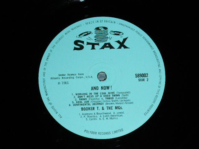 画像:  BOOKER T.& THE MG'S - AND NOW / 1967 UK ORIGINAL MONO LP 