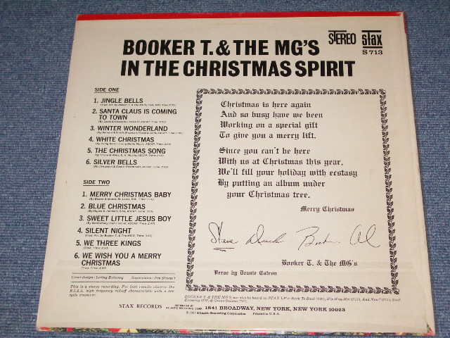 画像: BOOKER T.& THE MG'S - IN THE CHRISTMAS SPIRIT / 1967 US ORIGINAL STEREO LP 