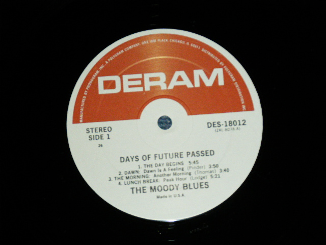 画像: The MOODY BLUES -  DAYS OF FUTURE PASSED (Matrix# C-2-1/C-2-1) ( MINT-/MINT-)  / 1967 US AMERICA ORIGINAL  1st Press " DERAM on Top Half of Label" Used LP
