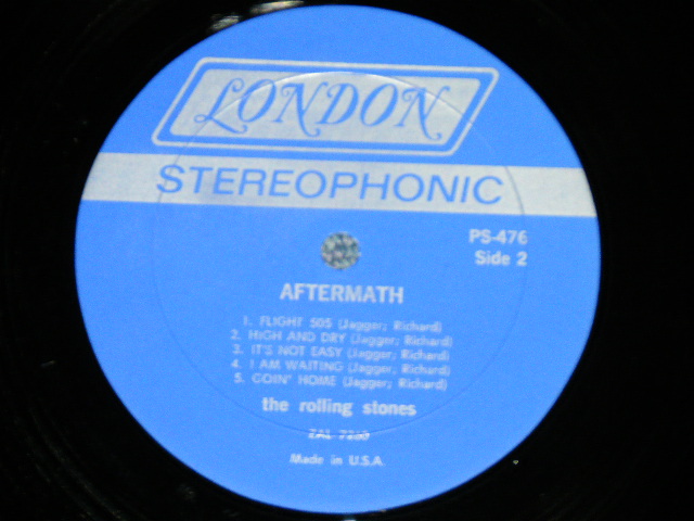 画像: ROLLING STONES - AFTERMATH ("STEREO PS-476" & "LONDON" Logo on Top Front Cover &  " NO CREDIT at BOTTOM Label" )   ( Matrix # ZAL 7259 WE REPL W △17225 / ZAL 7260 WE REPL W △17225-X ) ( MINT-/MINT-  )  / 1971? Eartly 70's   US AMERICA  Used LP 